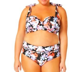 3X floral bikini set plus size